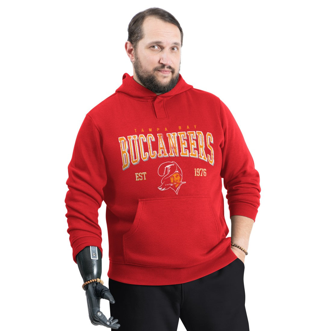 Tampa Bay Buccaneers G-III Sports by Carl Banks Adaptive Team Spirit Graphic Fleece Pullover Hoodie - Red on sale