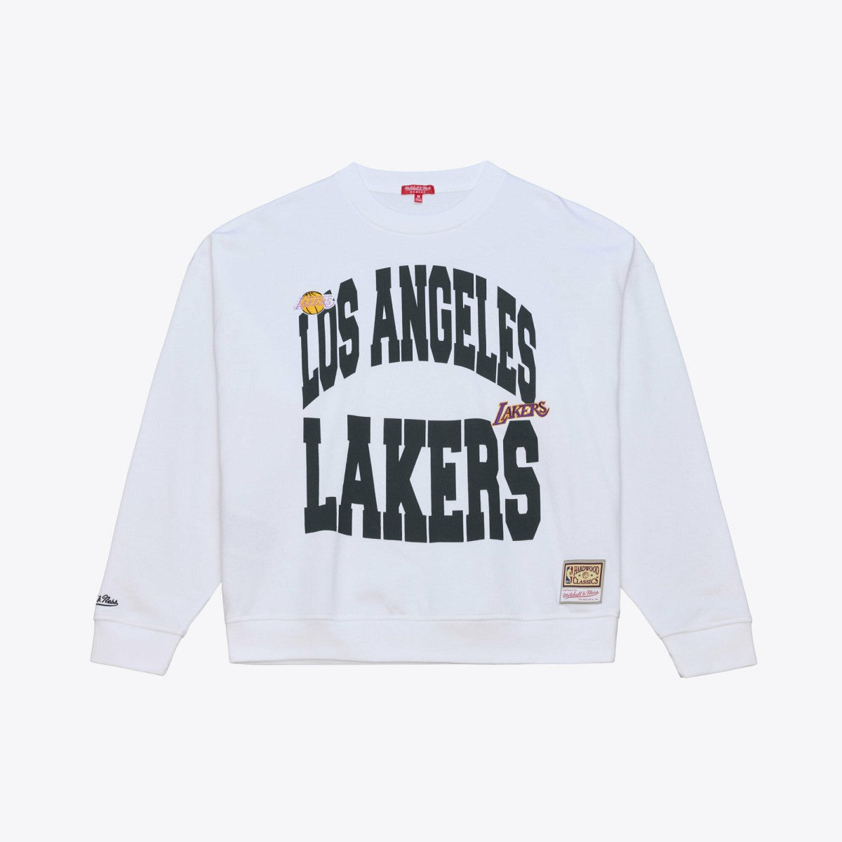 Los Angeles Lakers Women's Lightweight Block Letter Sweatshirt - White | Mitchell & Ness for sale