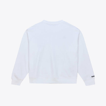 Los Angeles Lakers Women's Lightweight Block Letter Sweatshirt - White | Mitchell & Ness for sale
