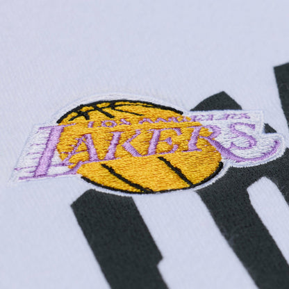 Los Angeles Lakers Women's Lightweight Block Letter Sweatshirt - White | Mitchell & Ness for sale