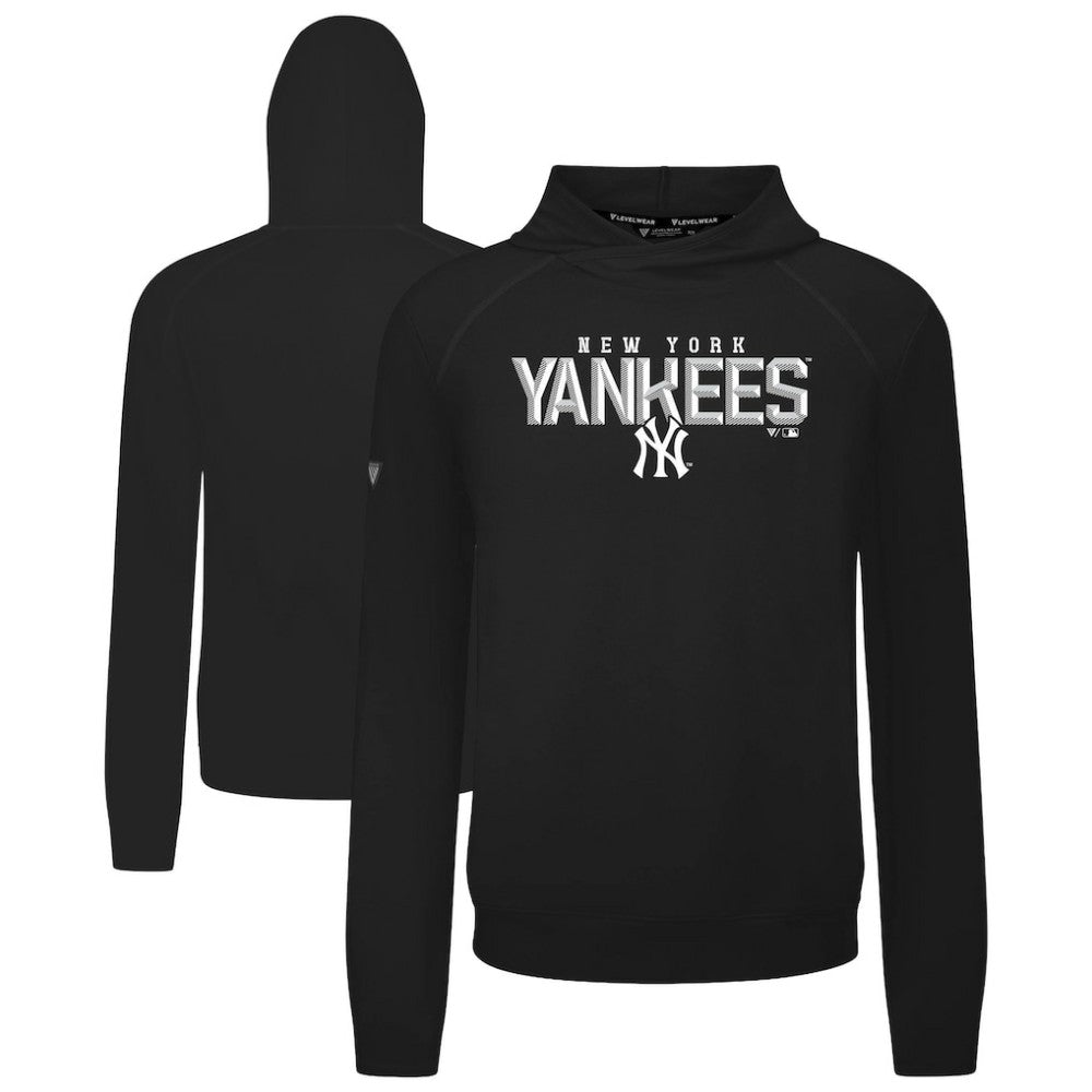 New York Yankees Levelwear Mandate Carve Tri-Blend Hoodie - Black