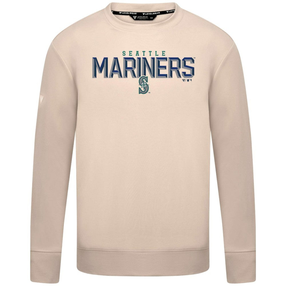 Seattle Mariners Levelwear Mandate Carve Tri-Blend Sweatshirt - Khaki