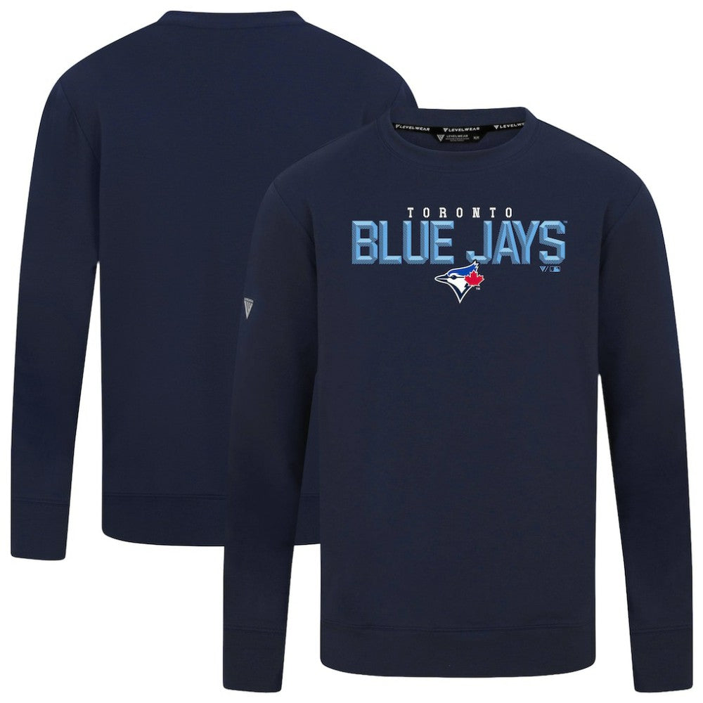 Toronto Blue Jays Levelwear Mandate Carve Tri-Blend Sweatshirt - Navy
