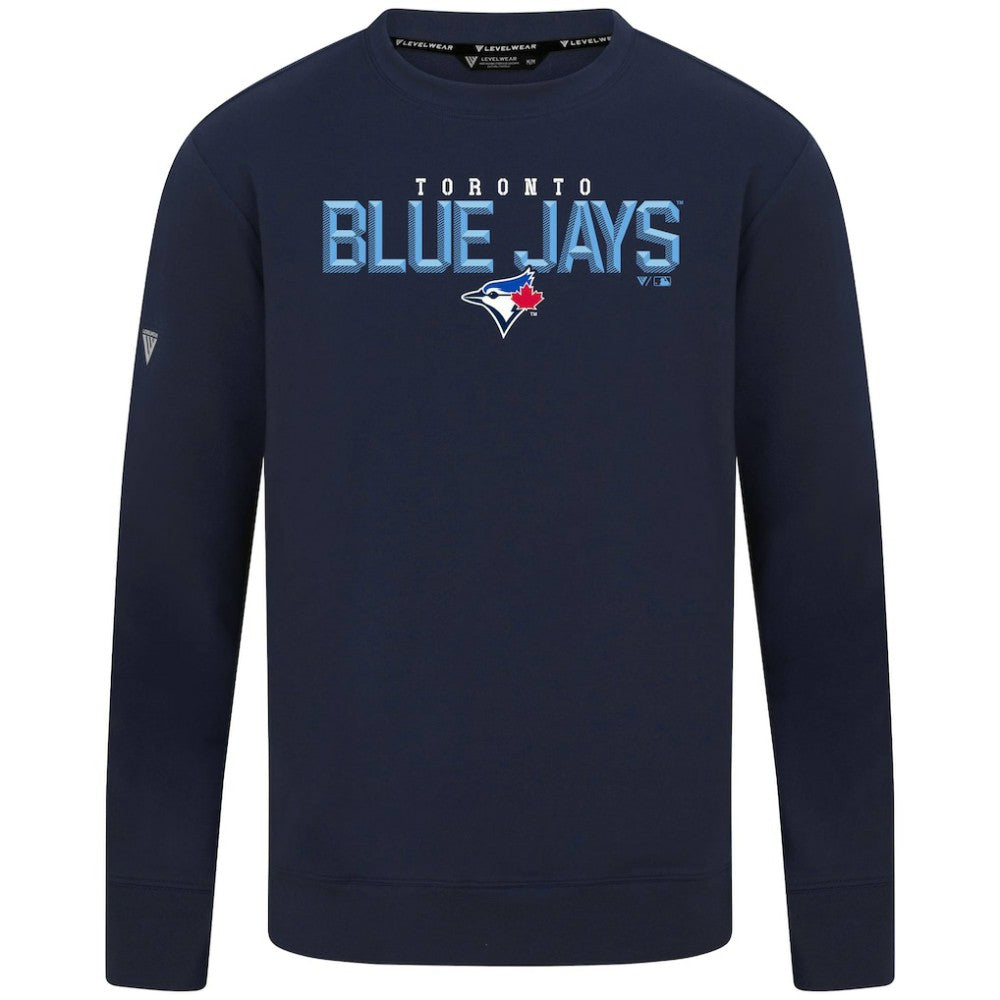 Toronto Blue Jays Levelwear Mandate Carve Tri-Blend Sweatshirt - Navy
