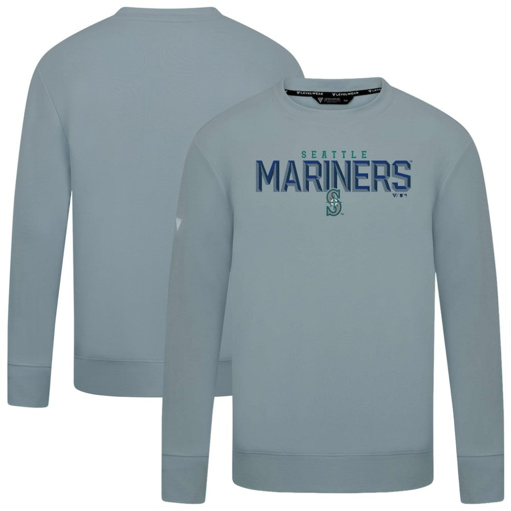 Seattle Mariners Levelwear Mandate Carve Tri-Blend Sweatshirt - Gray