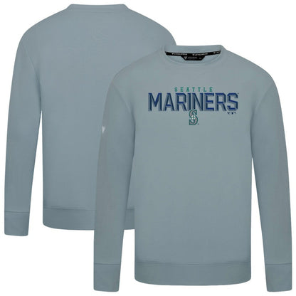 Seattle Mariners Levelwear Mandate Carve Tri-Blend Sweatshirt - Gray