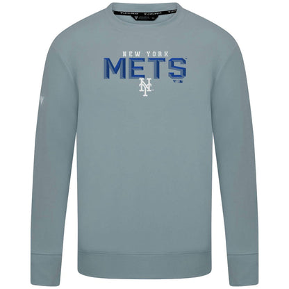 New York Mets Levelwear Mandate Carve Tri-Blend Sweatshirt - Gray
