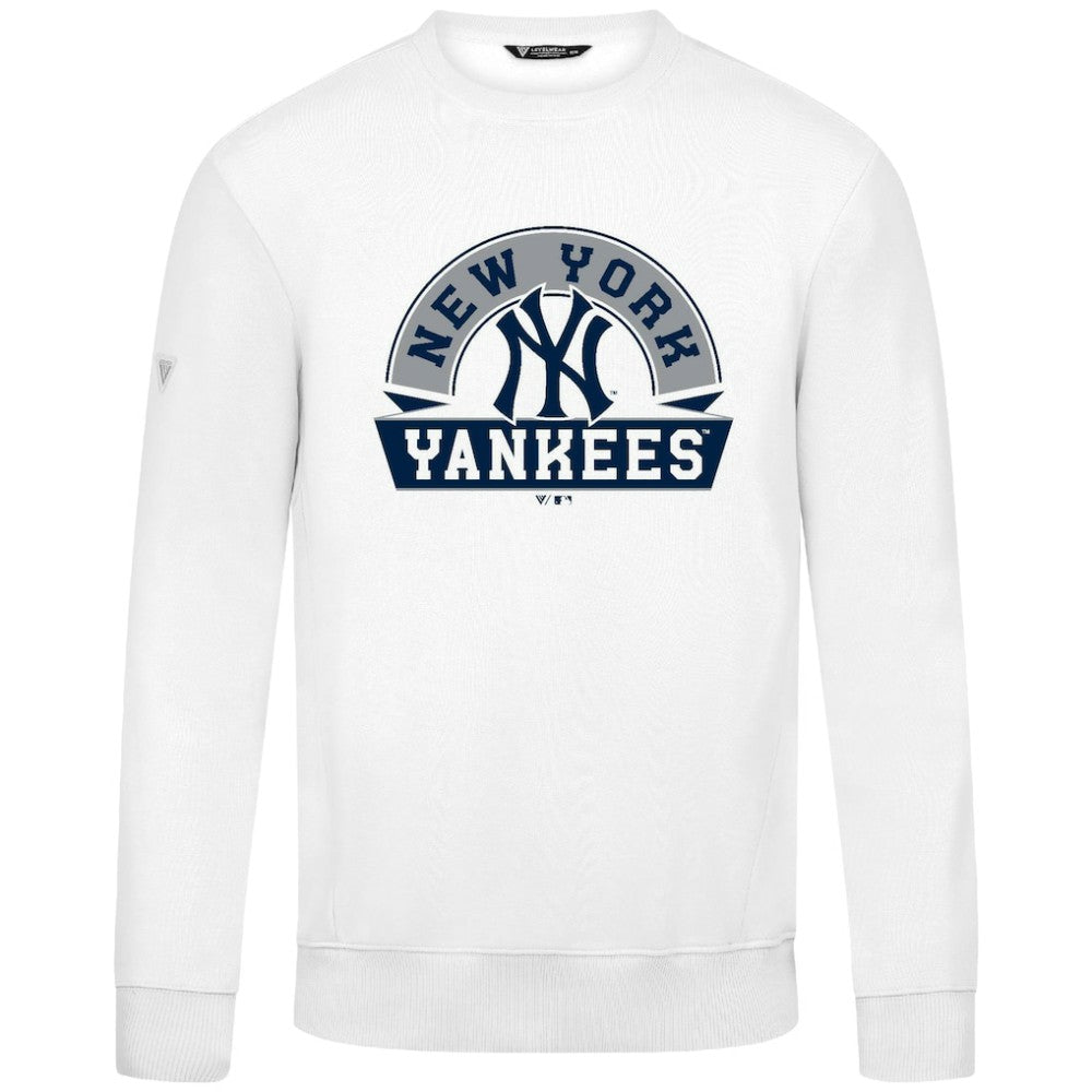 New York Yankees Levelwear Zane Banner Arch Sweatshirt - White
