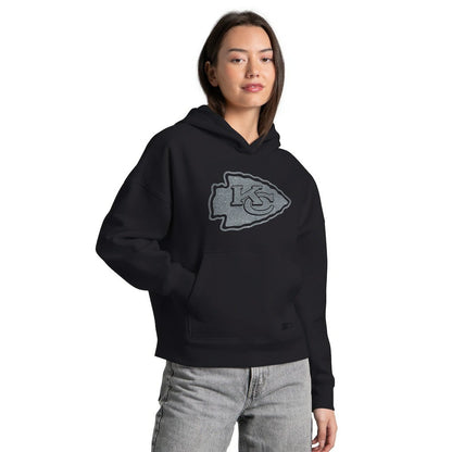 Kansas City Chiefs Starter Women's Rhinestone Relaxed Hoodie - Black for sale