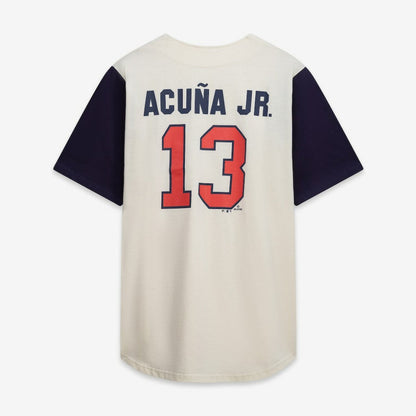Atlanta Braves Profile Big & Tall Two-Color Fashion Jersey - Cream/Navy