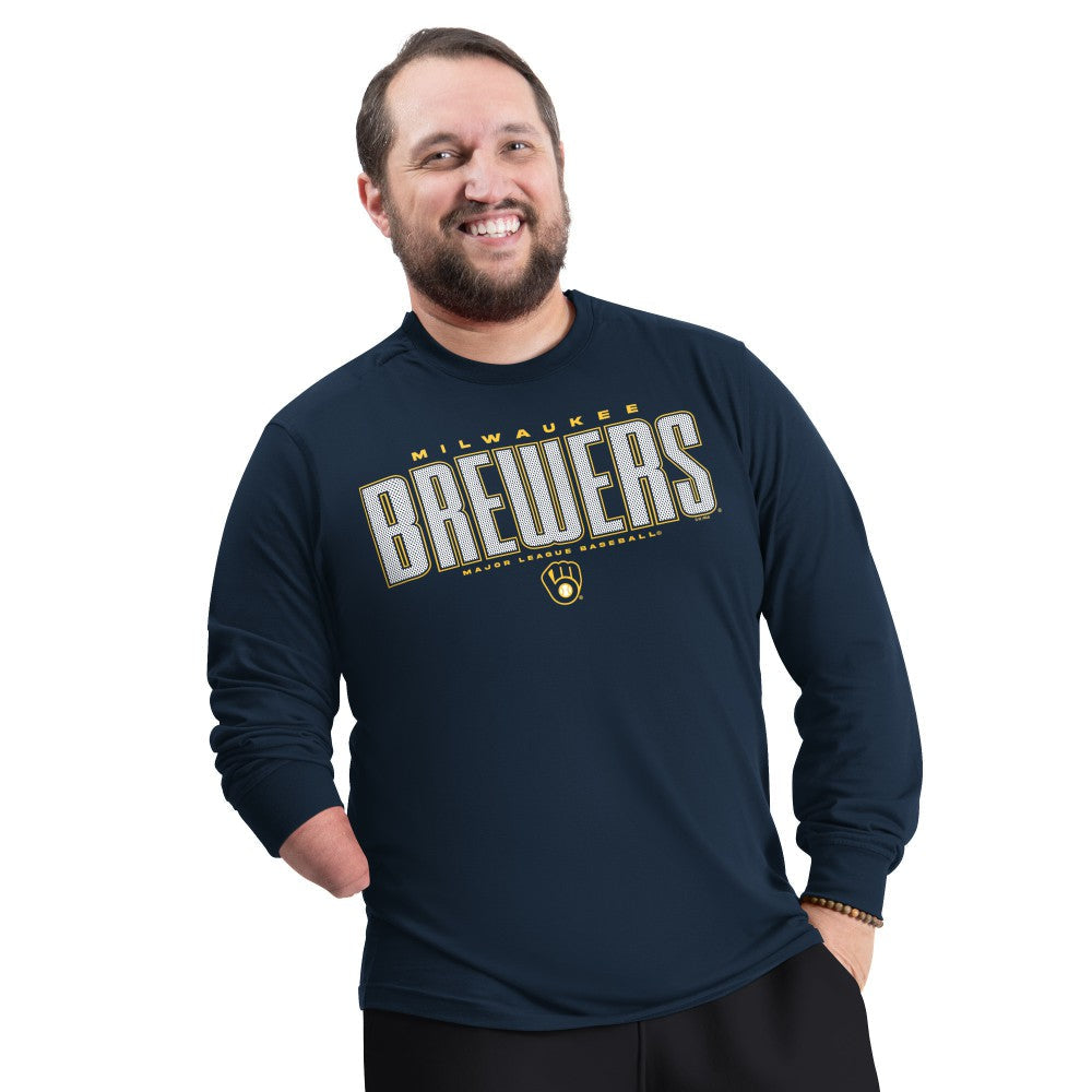 Milwaukee Brewers G-III Sports by Carl Banks Adaptive Long Sleeve T-Shirt - Navy