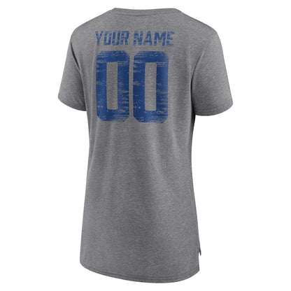 Buffalo Bills Women's Heritage Custom Name & Number Tri-Blend T-Shirt - Gray cheap