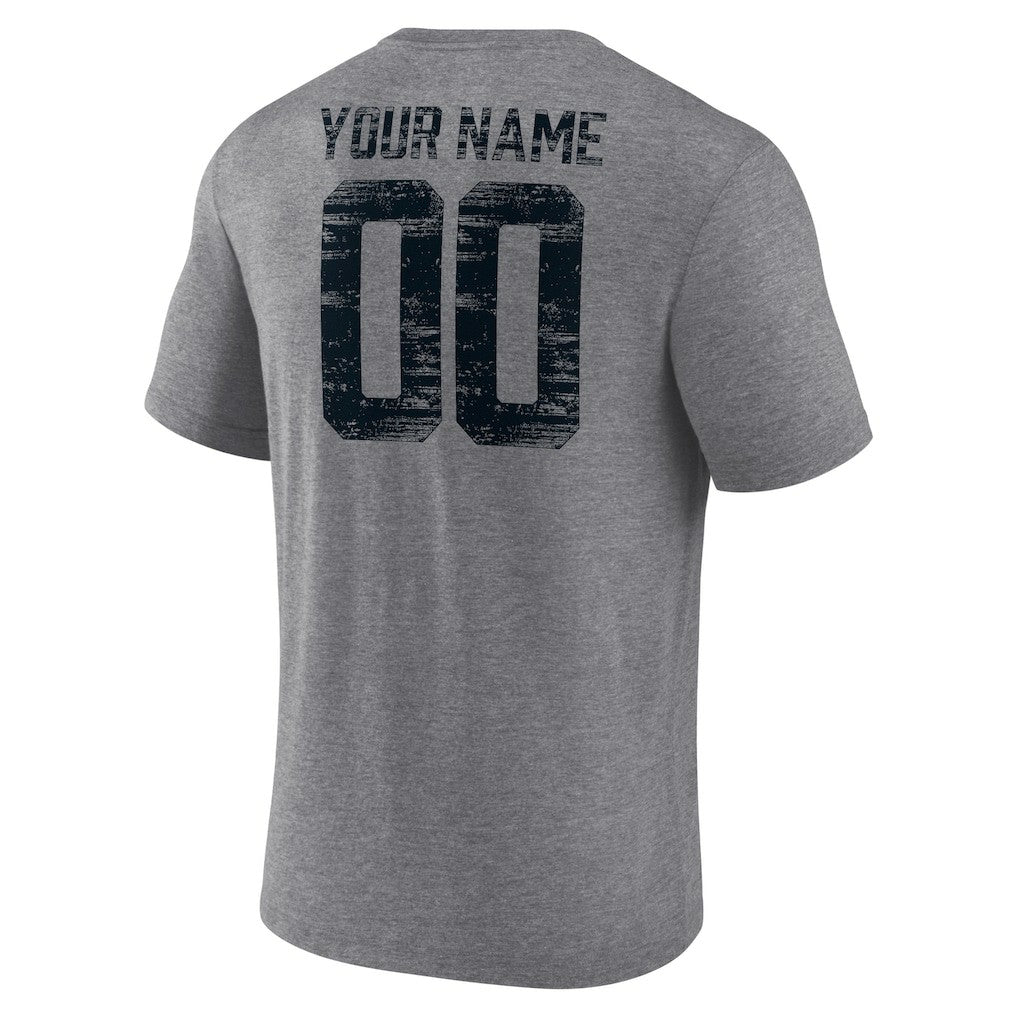 Carolina Panthers Heritage Custom Name & Number Tri-Blend T-Shirt - Gray discount