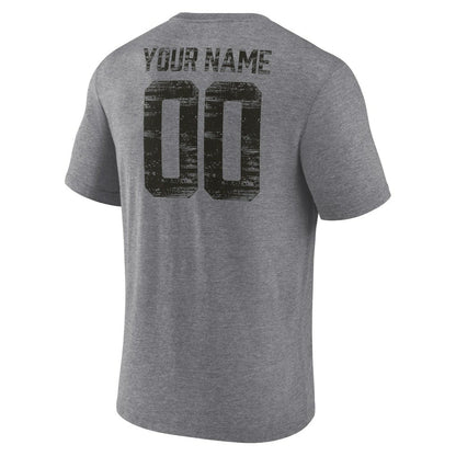 New Orleans Saints Heritage Custom Name & Number Tri-Blend T-Shirt - Gray sale