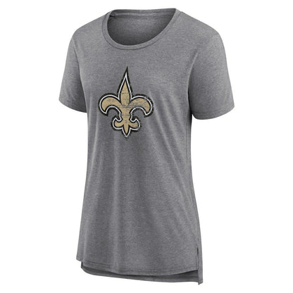 New Orleans Saints Women's Heritage Custom Name & Number Tri-Blend T-Shirt - Gray online