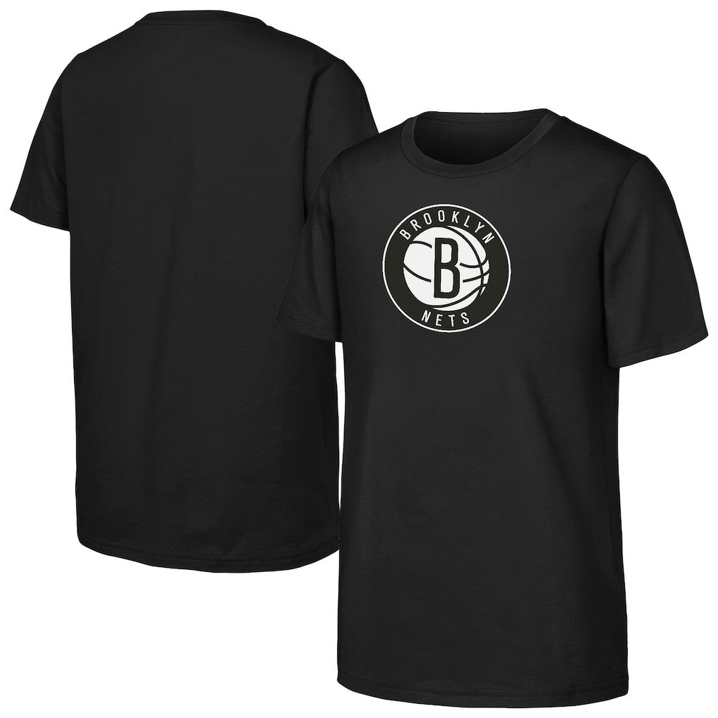 Brooklyn Nets Outerstuff Youth Primary Logo T-Shirt - Black sale