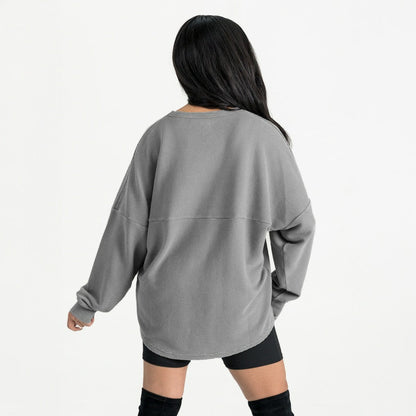 Buffalo Bills Gameday Couture Women's Oversized Pure Motion Corded Sweatshirt - Gray online