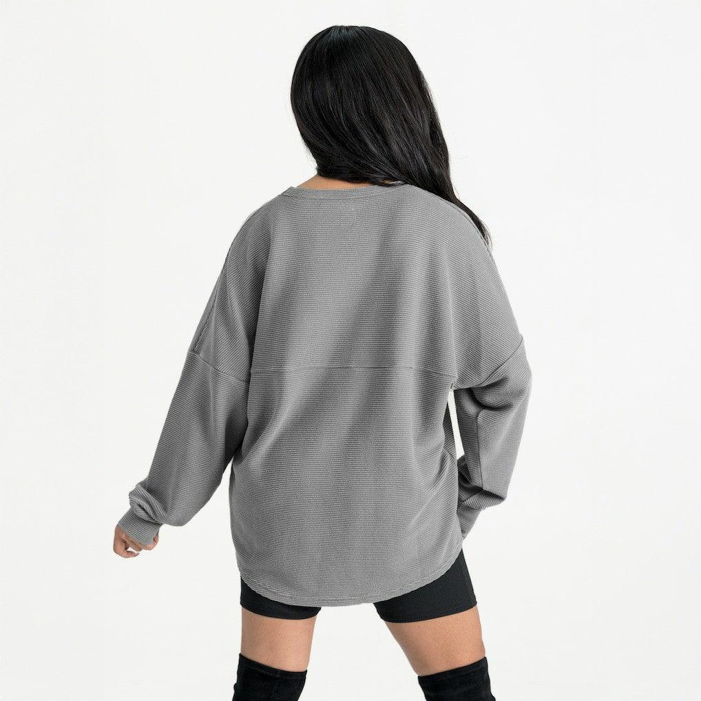 Carolina Panthers Gameday Couture Women's Oversized Pure Motion Corded Sweatshirt - Gray discount