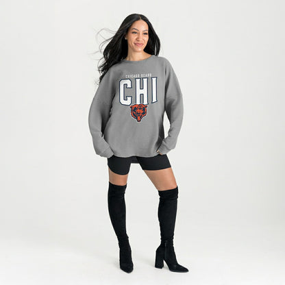 Chicago Bears Gameday Couture Women's Oversized Pure Motion Corded Sweatshirt - Gray cheap
