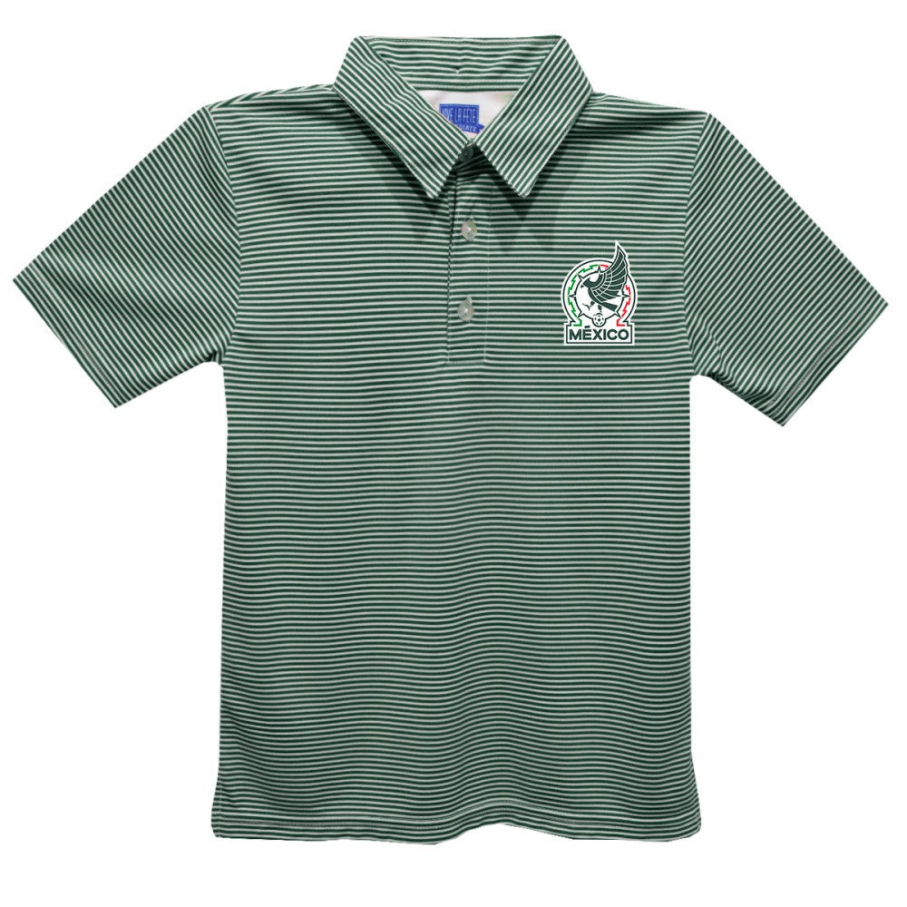Mexico National Team Vive La Fete Youth Pencil Stripe Polo - Green discount