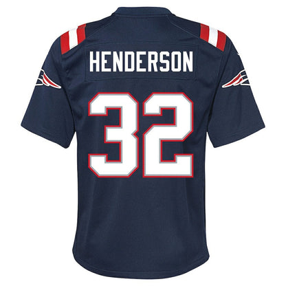TreVeyon Henderson New England Patriots Youth Team Game Jersey - Navy | Nike for sale