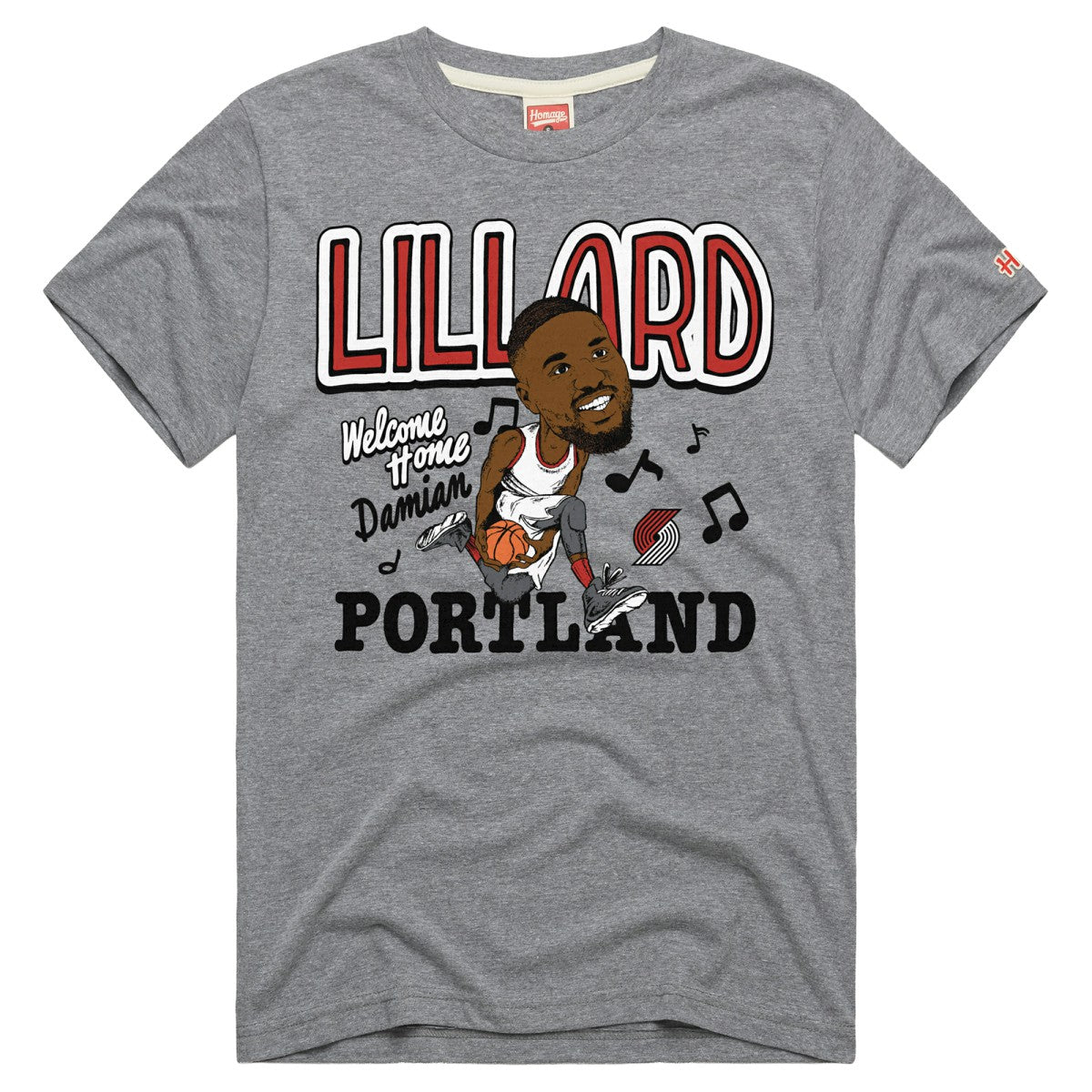 Damian Lillard Portland Trail Blazers Homage Unisex Welcome Home Tri-Blend T-Shirt - Gray cheap