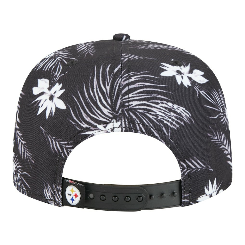 Pittsburgh Steelers New Era Palm Print A-Frame 9FIFTY Snapback Hat - Black on sale
