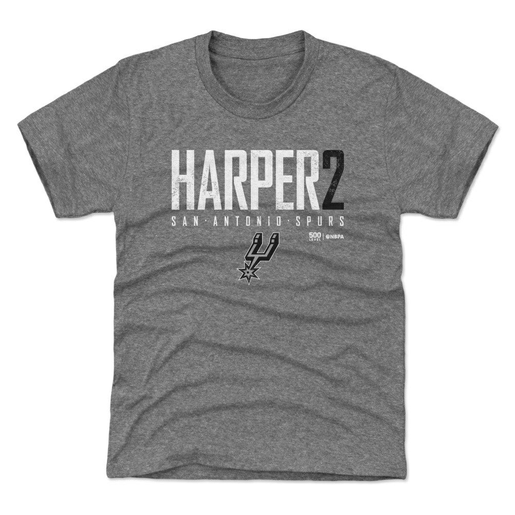 Dylan Harper San Antonio Spurs 500 Level Youth Elite Name & Number T-Shirt - Heather Gray online