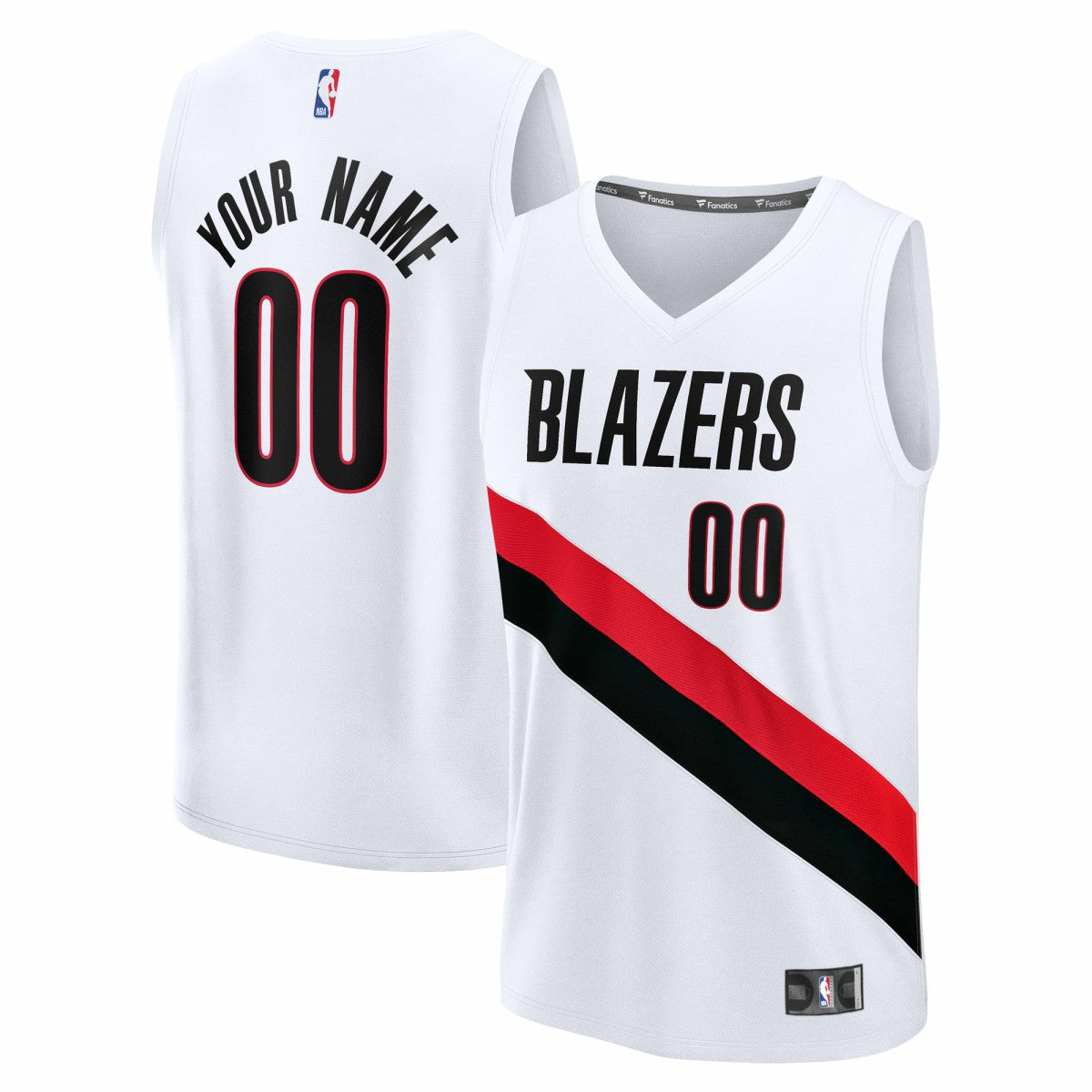 Portland Trail Blazers Fast Break Replica Custom Jersey - Association Edition - White | Fanatics for sale