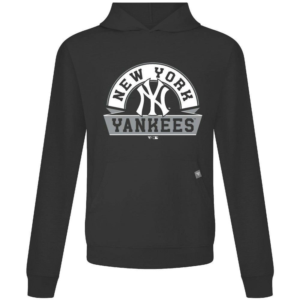 New York Yankees Levelwear Relay Banner Arch Pullover Hoodie - Black
