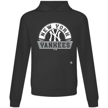 New York Yankees Levelwear Relay Banner Arch Pullover Hoodie - Black