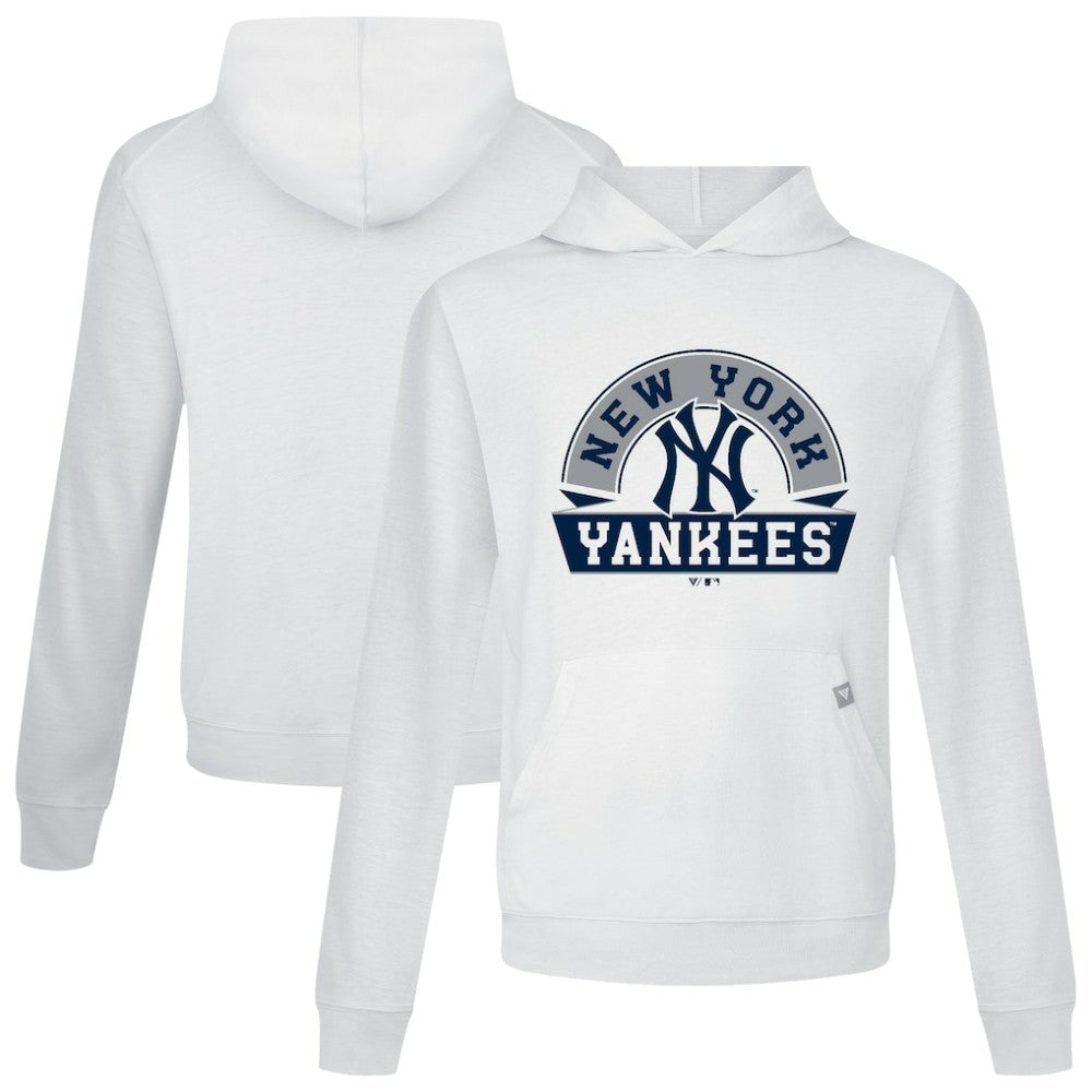 New York Yankees Levelwear Relay Banner Arch Pullover Hoodie - White