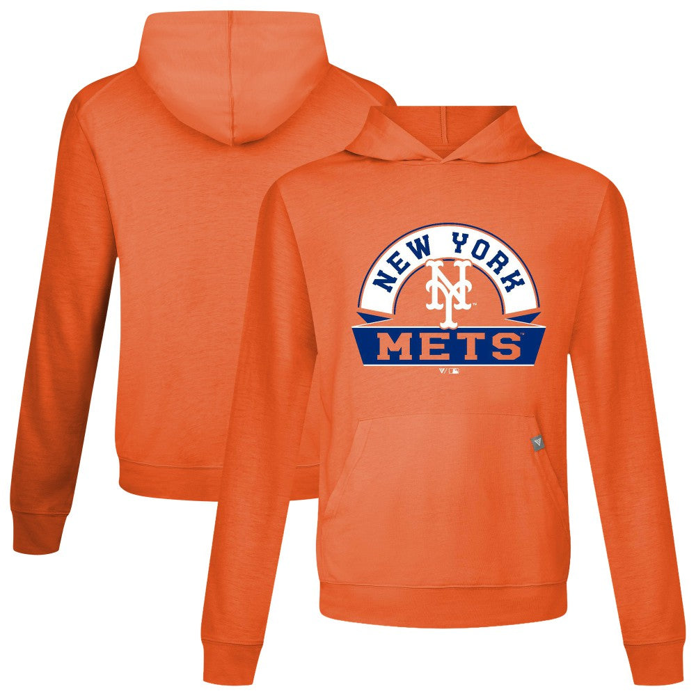 New York Mets Levelwear Relay Banner Arch Pullover Hoodie - Orange