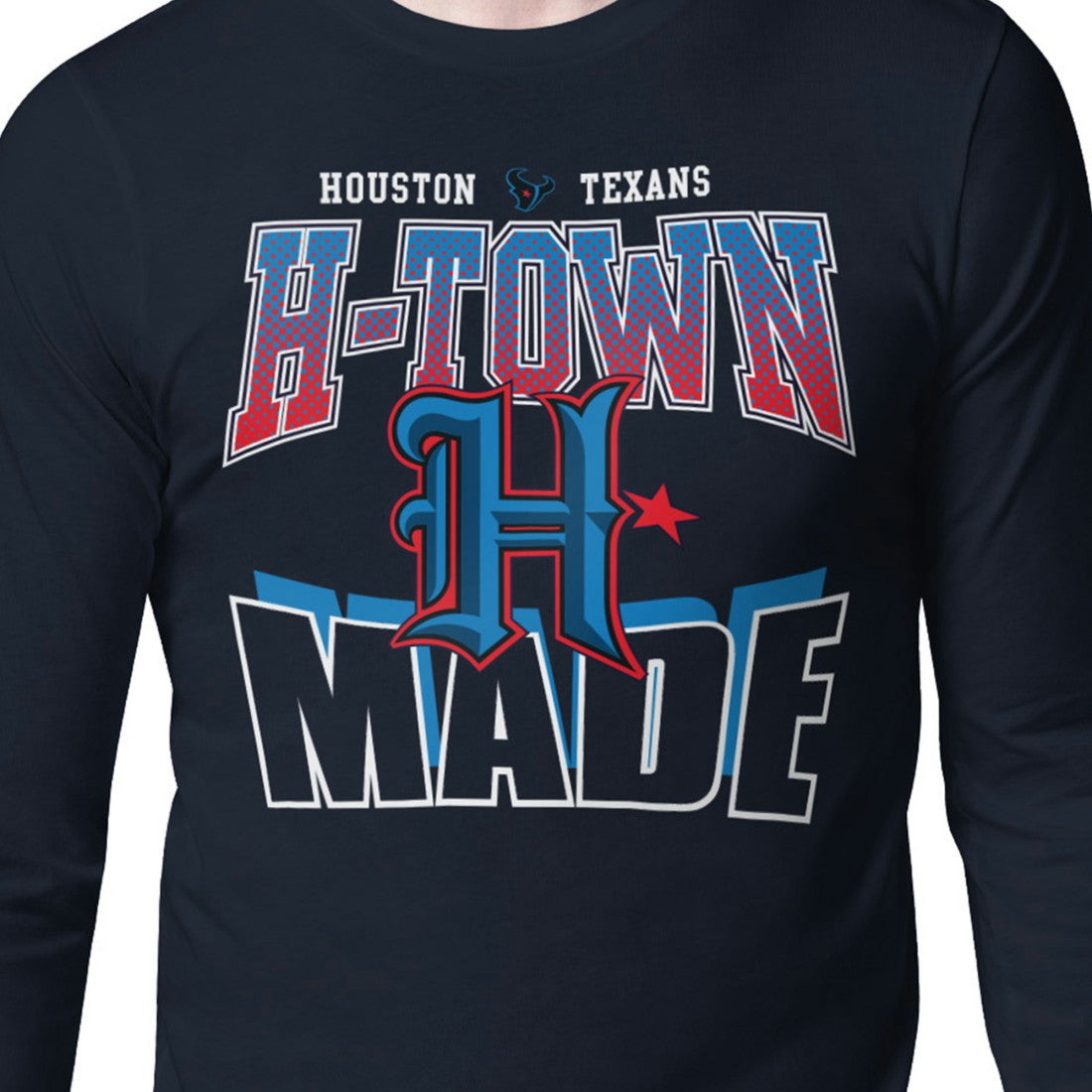Houston Texans Starter Comic Style Slogan Long Sleeve T-Shirt - Navy online