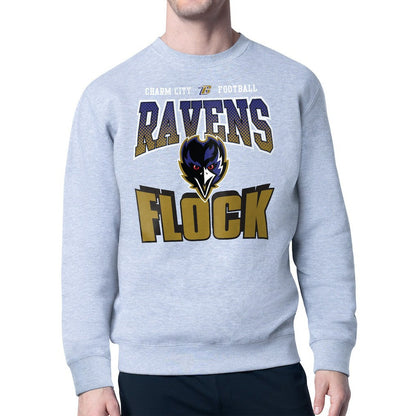 Baltimore Ravens Starter Comic Style Sweatshirt - Gray discount