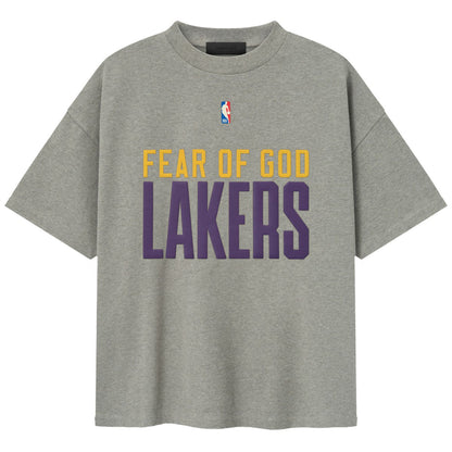 Los Angeles Lakers Fear of God x NBA Unisex 90s T-Shirt - Heather Gray outlet