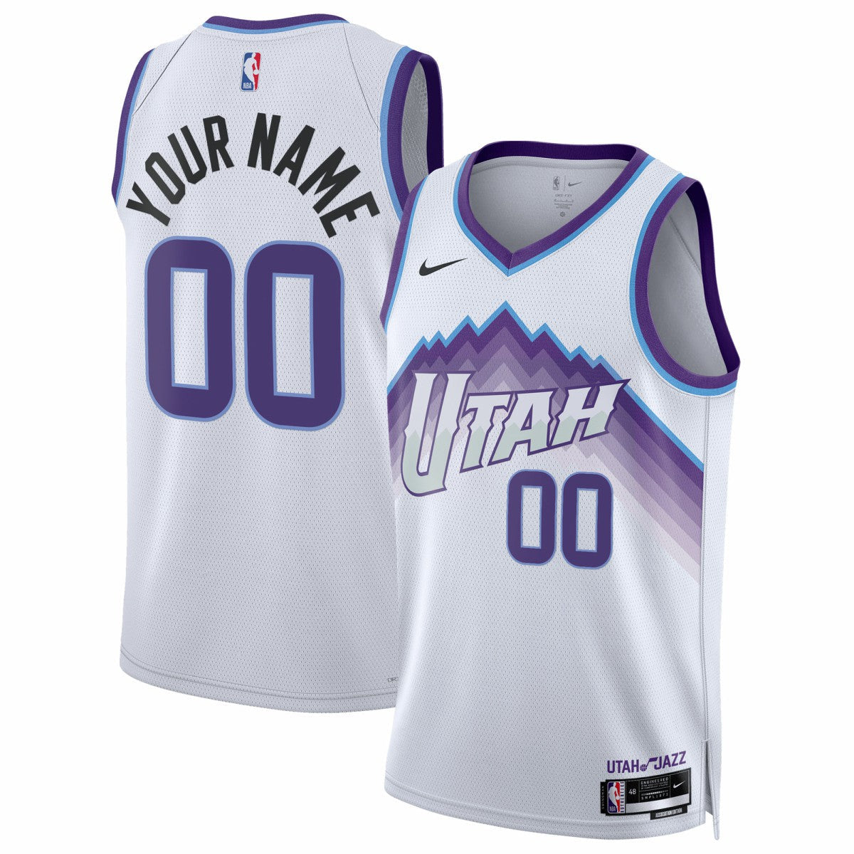 Utah Jazz Unisex Swingman Custom Jersey - Association Edition - White | Nike cheap