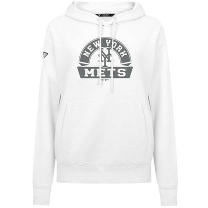 New York Mets Levelwear Women's Adorn Banner Arch Hoodie - White