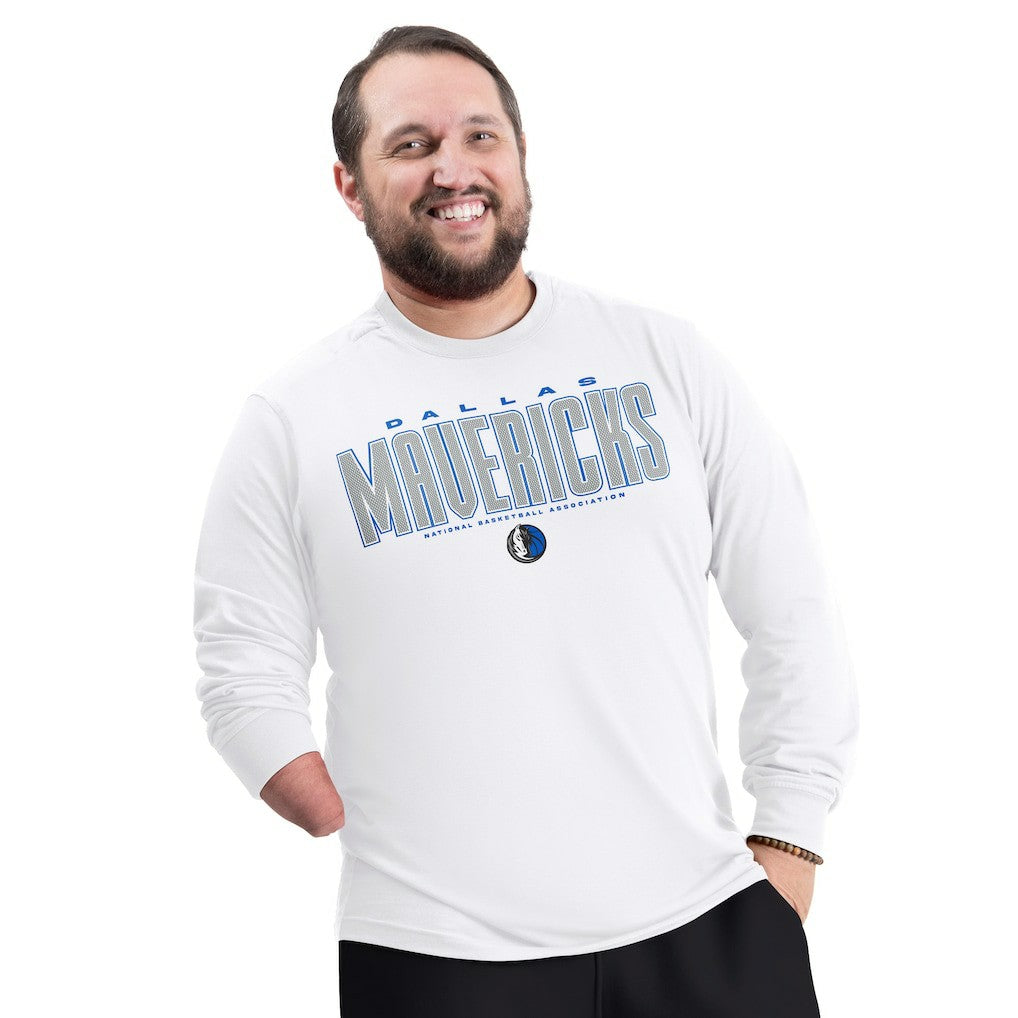 Dallas Mavericks G-III Sports by Carl Banks Adaptive Printed Mesh Effect Long Sleeve T-Shirt sale - White cheap