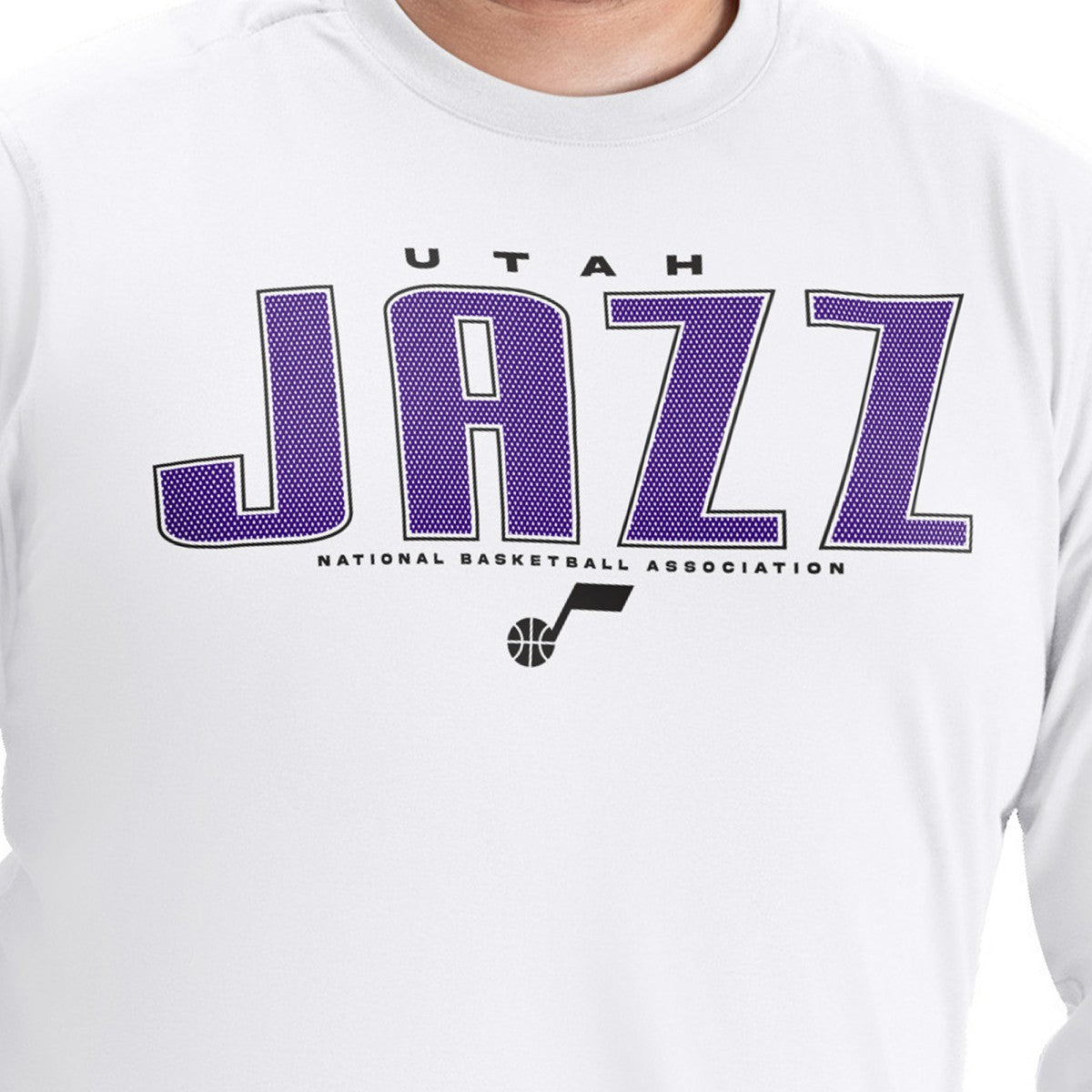 Utah Jazz G-III Sports by Carl Banks Adaptive Printed Mesh Effect Long Sleeve T-Shirt - White shop