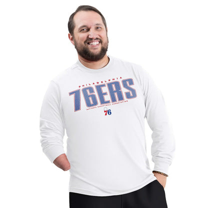 Philadelphia 76ers G-III Sports by Carl Banks Adaptive Printed Mesh Effect Long Sleeve T-Shirt - White cheap