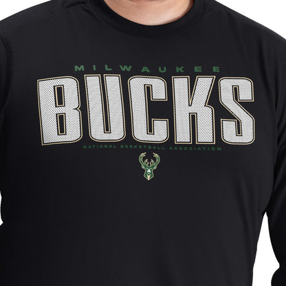 Milwaukee Bucks G-III Sports by Carl Banks Adaptive Printed Mesh Effect Long Sleeve T-Shirt - Black on sale