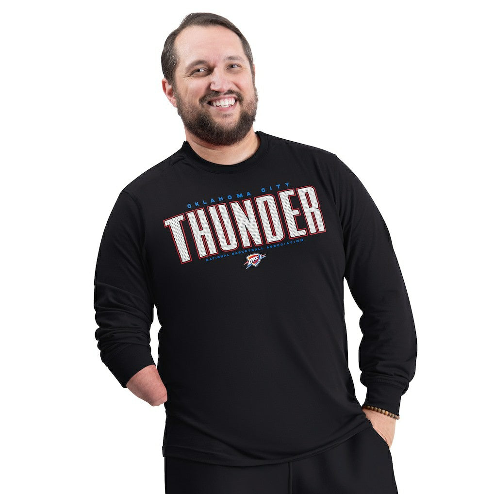 Oklahoma City Thunder G-III Sports by Carl Banks Adaptive Printed Mesh Effect Long Sleeve T-Shirt - Black outlet
