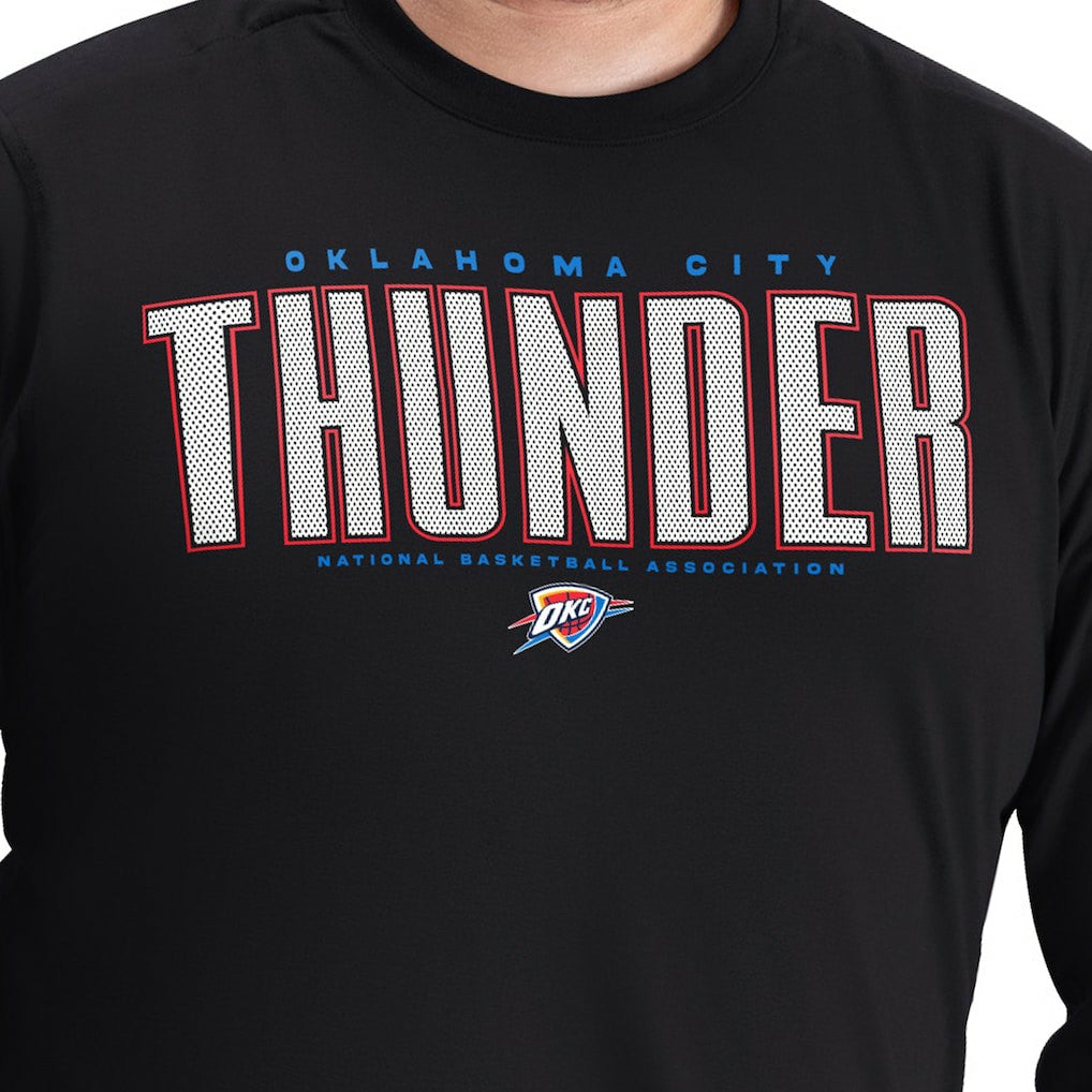 Oklahoma City Thunder G-III Sports by Carl Banks Adaptive Printed Mesh Effect Long Sleeve T-Shirt - Black outlet