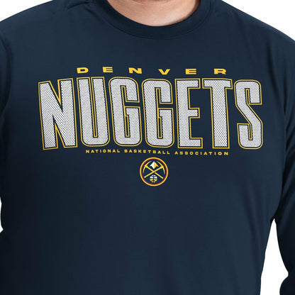 Denver Nuggets G-III Sports by Carl Banks Adaptive Printed Mesh Effect Long Sleeve T-Shirt sale - Navy on sale