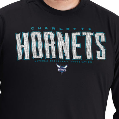Charlotte Hornets G-III Sports by Carl Banks Adaptive Printed Mesh Effect Long Sleeve T-Shirt - Black sale
