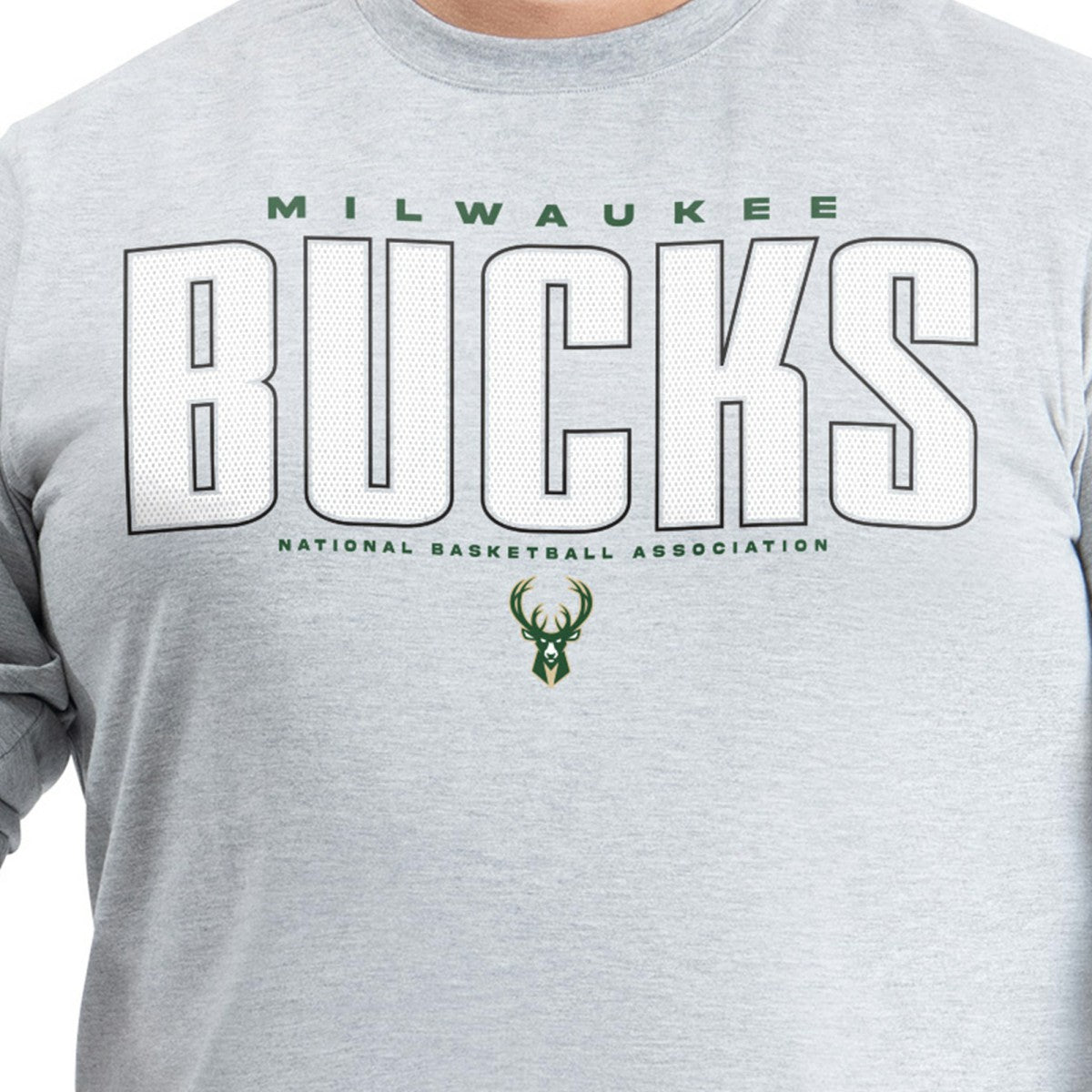 Milwaukee Bucks G-III Sports by Carl Banks Adaptive Printed Mesh Effect Long Sleeve T-Shirt - Gray online