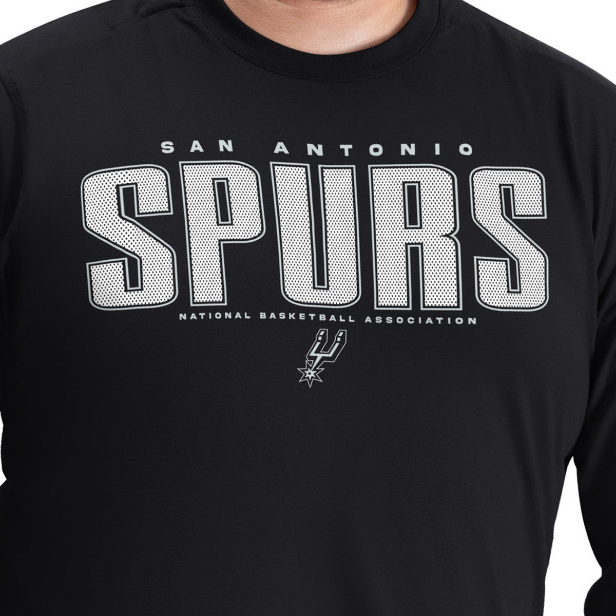 San Antonio Spurs G-III Sports by Carl Banks Adaptive Printed Mesh Effect Long Sleeve T-Shirt - Black cheap