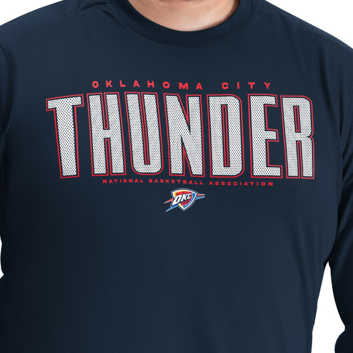 Oklahoma City Thunder G-III Sports by Carl Banks Adaptive Printed Mesh Effect Long Sleeve T-Shirt - Navy sale