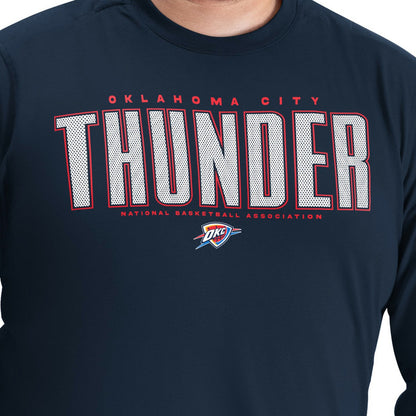 Oklahoma City Thunder G-III Sports by Carl Banks Adaptive Printed Mesh Effect Long Sleeve T-Shirt - Navy sale